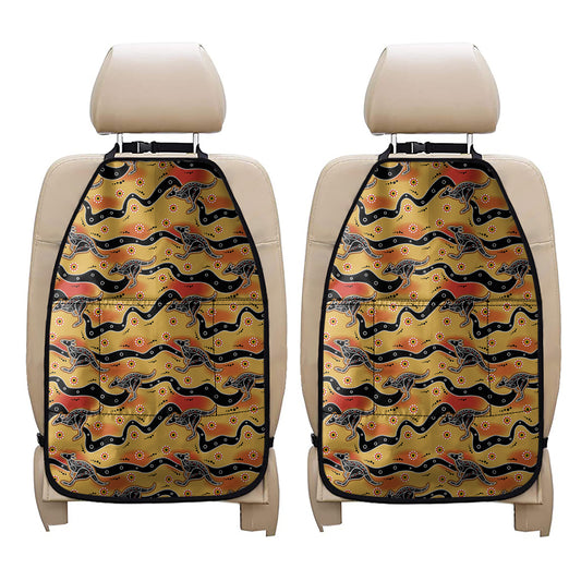 Aboriginal Kangaroo Pattern Print Car Seat Organizers