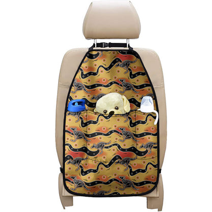 Aboriginal Kangaroo Pattern Print Car Seat Organizers
