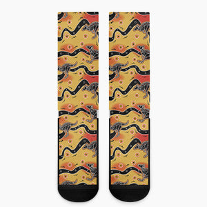 Aboriginal Kangaroo Pattern Print Crew Socks