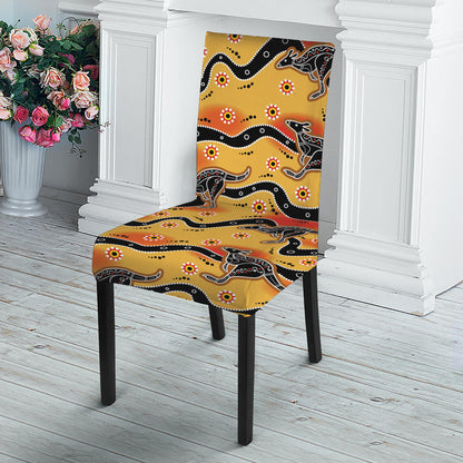 Aboriginal Kangaroo Pattern Print Dining Chair Slipcover