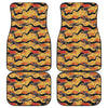 Aboriginal Kangaroo Pattern Print Front and Back Car Floor Mats