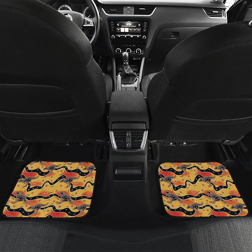 Aboriginal Kangaroo Pattern Print Front and Back Car Floor Mats