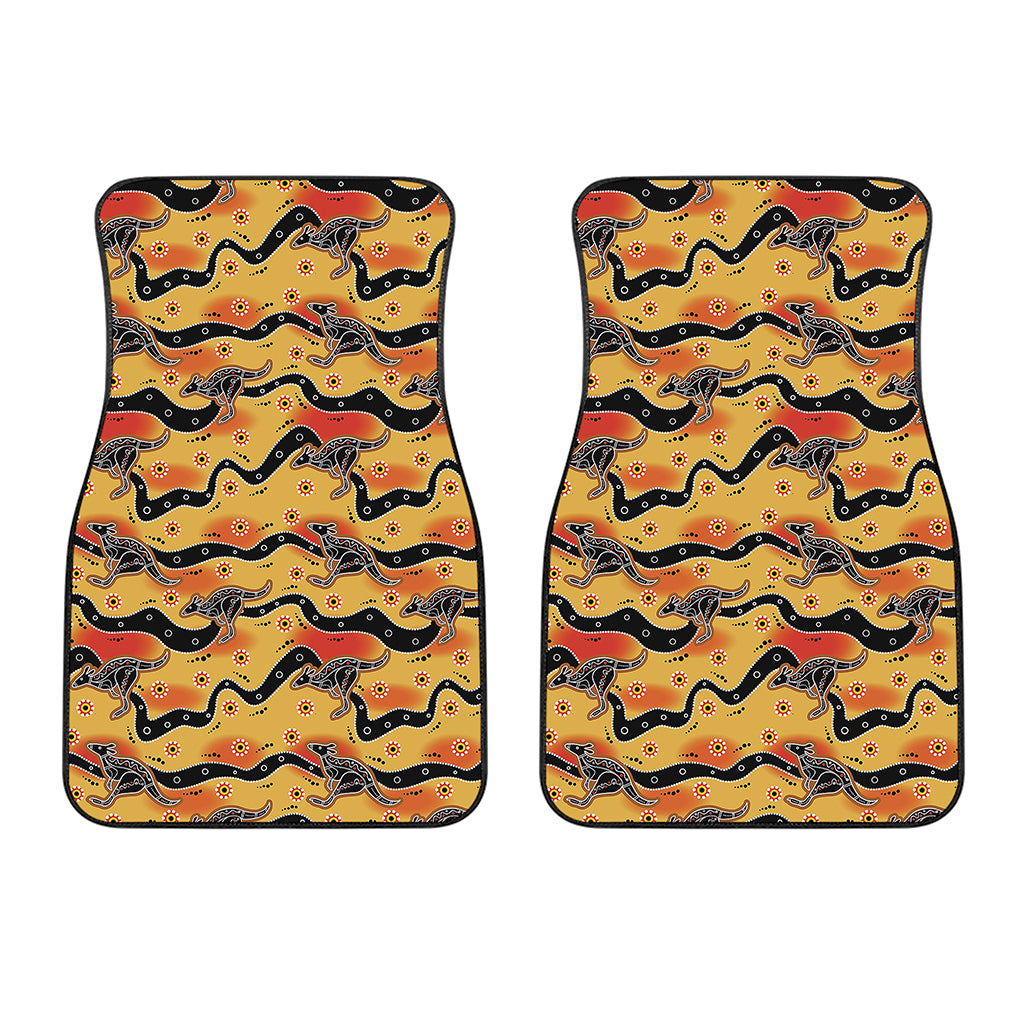 Aboriginal Kangaroo Pattern Print Front Car Floor Mats