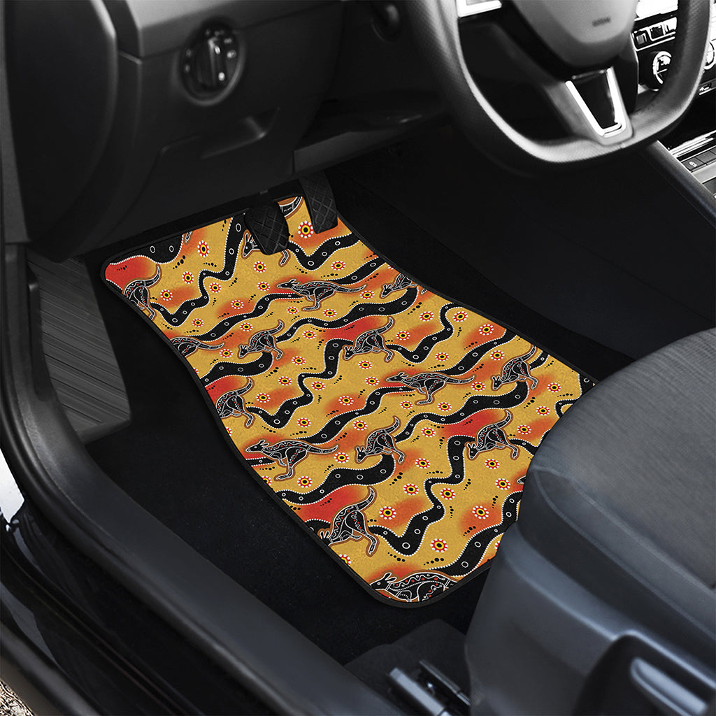 Aboriginal Kangaroo Pattern Print Front Car Floor Mats