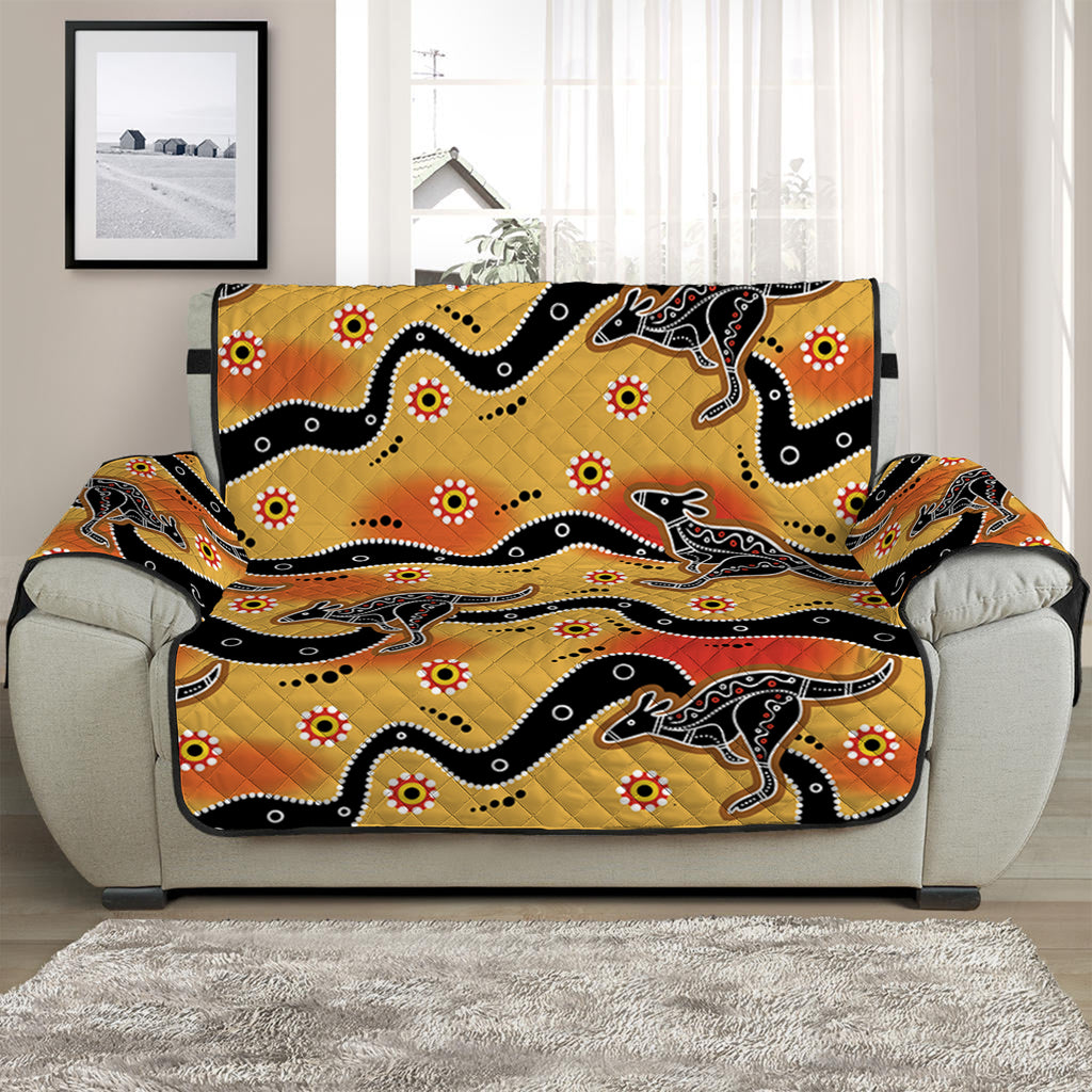 Aboriginal Kangaroo Pattern Print Half Sofa Protector