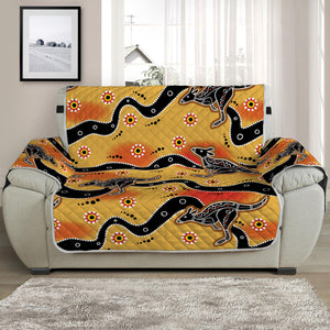 Aboriginal Kangaroo Pattern Print Half Sofa Protector