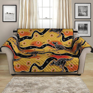 Aboriginal Kangaroo Pattern Print Loveseat Protector