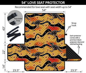 Aboriginal Kangaroo Pattern Print Loveseat Protector