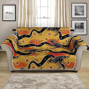 Aboriginal Kangaroo Pattern Print Loveseat Protector