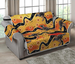 Aboriginal Kangaroo Pattern Print Loveseat Protector