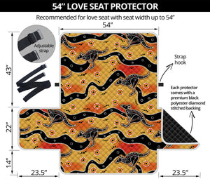 Aboriginal Kangaroo Pattern Print Loveseat Protector