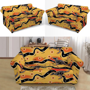 Aboriginal Kangaroo Pattern Print Loveseat Slipcover