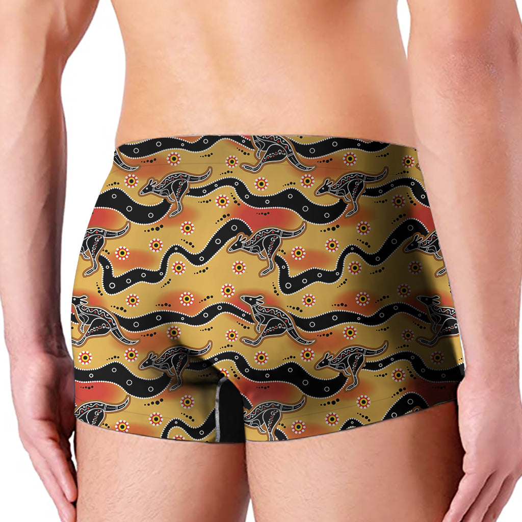 Aboriginal Kangaroo Pattern Print Men's Boxer Briefs