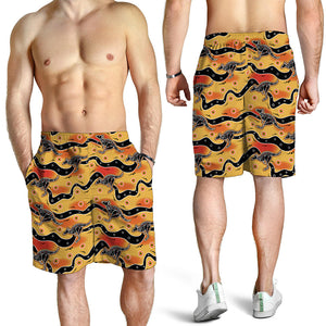 Aboriginal Kangaroo Pattern Print Men's Shorts