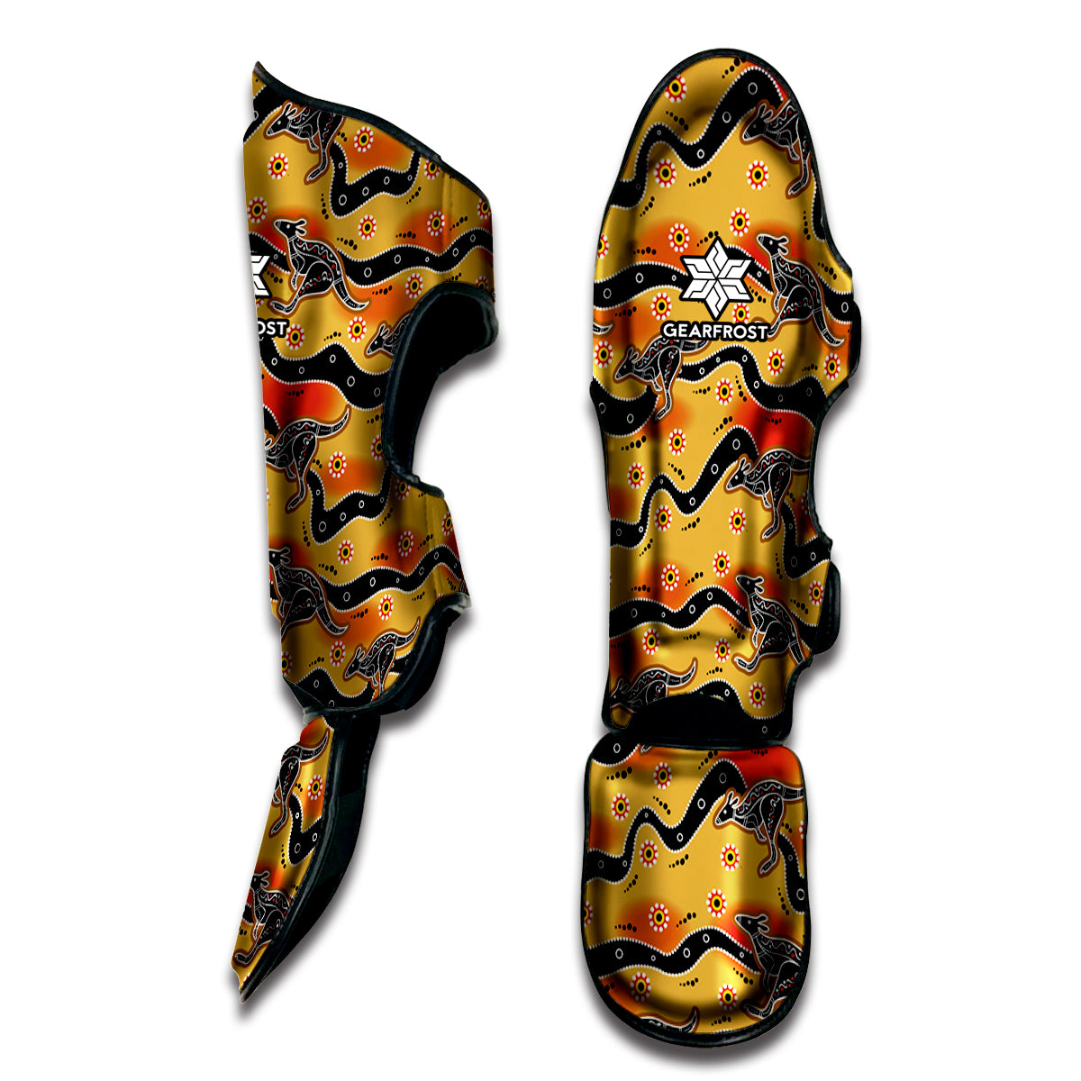 Aboriginal Kangaroo Pattern Print Muay Thai Shin Guard
