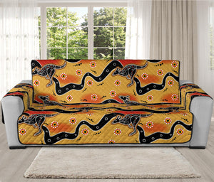 Aboriginal Kangaroo Pattern Print Oversized Sofa Protector