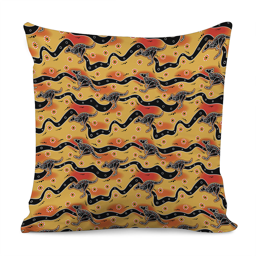 Aboriginal Kangaroo Pattern Print Pillow Cover