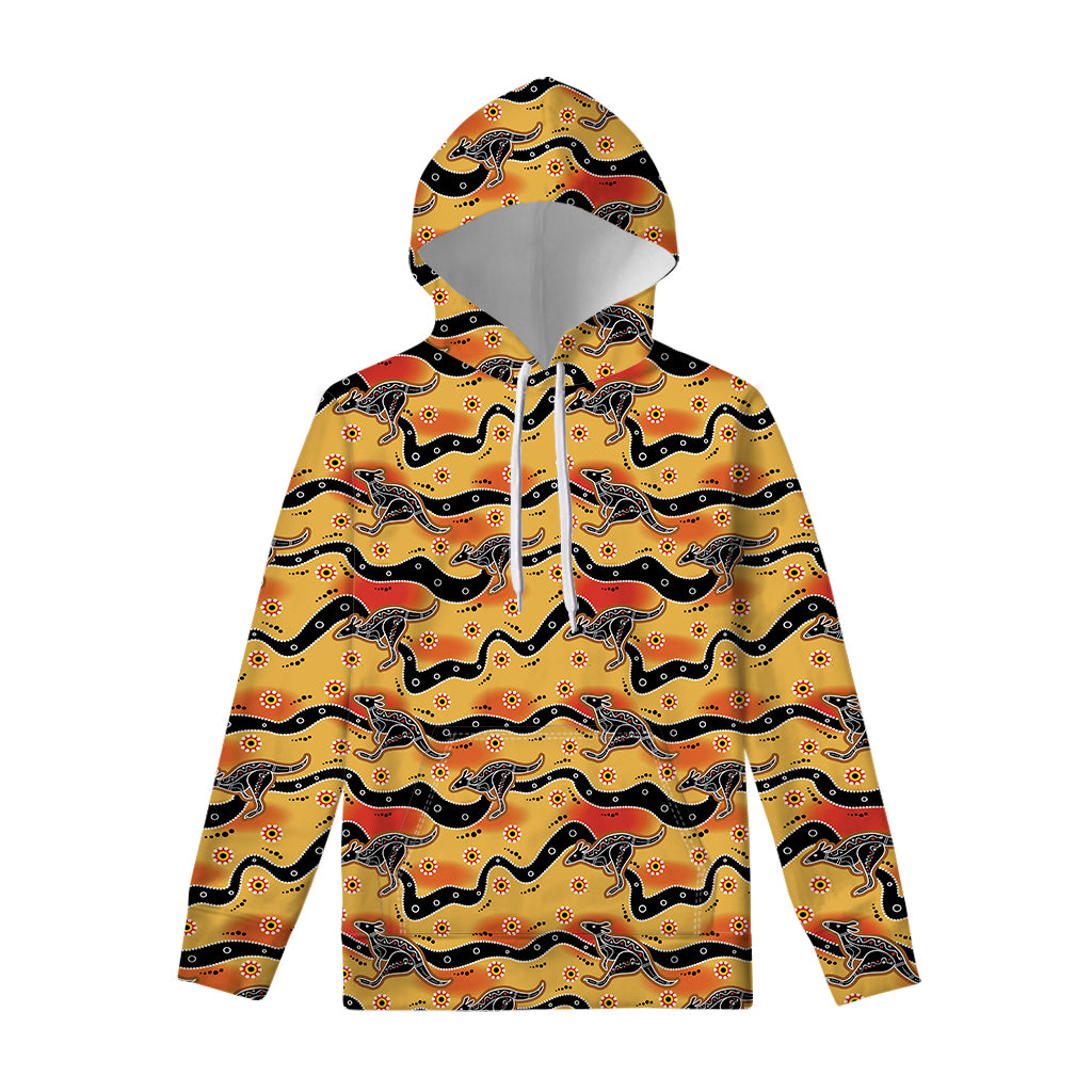 Aboriginal Kangaroo Pattern Print Pullover Hoodie