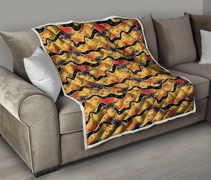 Aboriginal Kangaroo Pattern Print Quilt