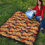 Aboriginal Kangaroo Pattern Print Quilt