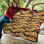 Aboriginal Kangaroo Pattern Print Quilt