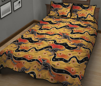 Aboriginal Kangaroo Pattern Print Quilt Bed Set