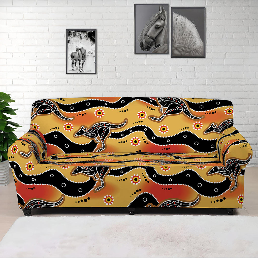 Aboriginal Kangaroo Pattern Print Sofa Cover