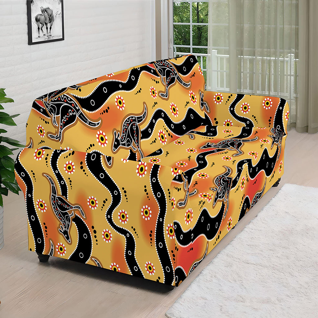 Aboriginal Kangaroo Pattern Print Sofa Cover