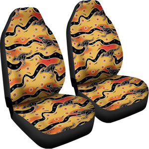 Aboriginal Kangaroo Pattern Print Universal Fit Car Seat Covers