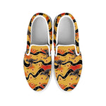 Aboriginal Kangaroo Pattern Print White Slip On Shoes