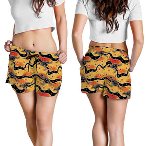 Aboriginal Kangaroo Pattern Print Women's Shorts