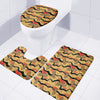 Aboriginal Lizard Pattern Print 3 Piece Bath Mat Set