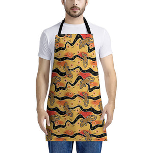 Aboriginal Lizard Pattern Print Apron