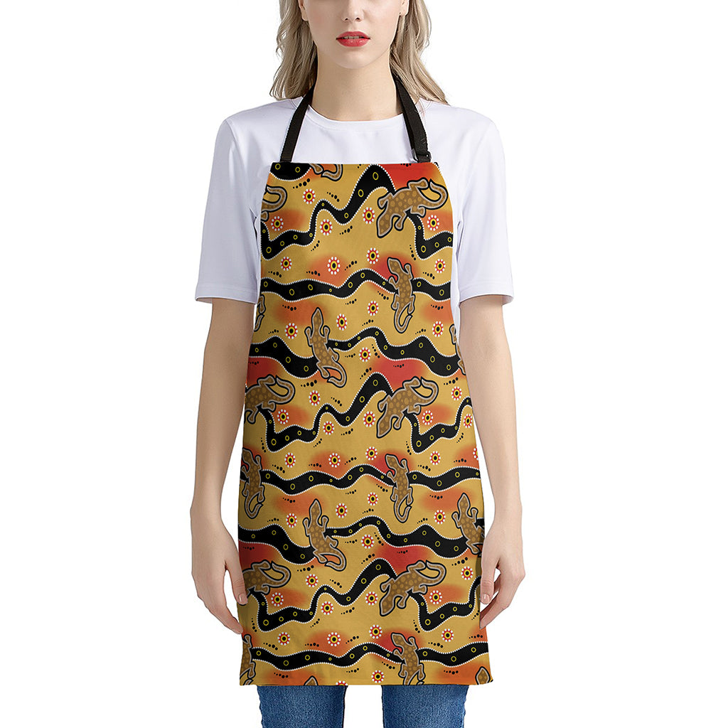 Aboriginal Lizard Pattern Print Apron