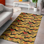 Aboriginal Lizard Pattern Print Area Rug