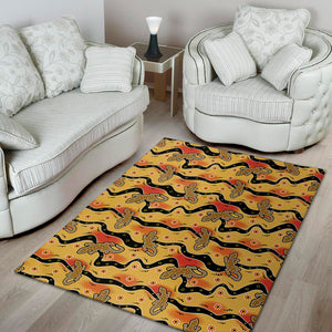 Aboriginal Lizard Pattern Print Area Rug