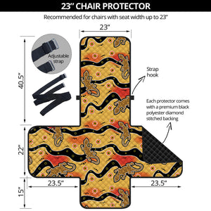 Aboriginal Lizard Pattern Print Armchair Protector