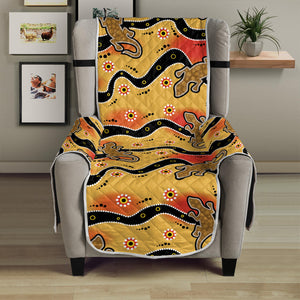 Aboriginal Lizard Pattern Print Armchair Protector