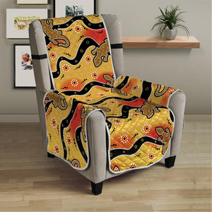 Aboriginal Lizard Pattern Print Armchair Protector