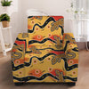 Aboriginal Lizard Pattern Print Armchair Slipcover