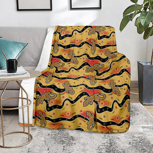 Aboriginal Lizard Pattern Print Blanket