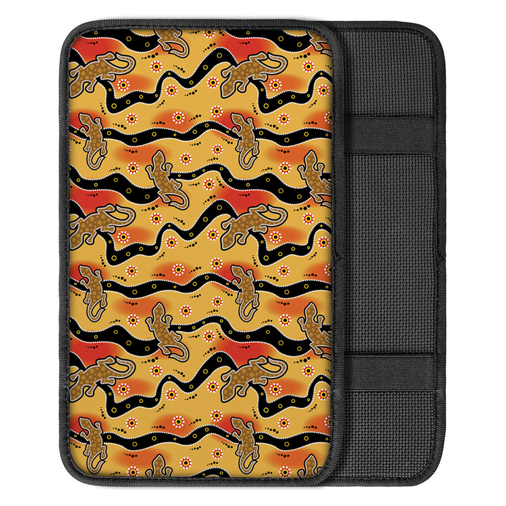 Aboriginal Lizard Pattern Print Car Center Console Cover