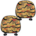 Aboriginal Lizard Pattern Print Car Headrest Covers