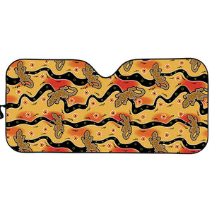 Aboriginal Lizard Pattern Print Car Sun Shade