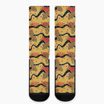 Aboriginal Lizard Pattern Print Crew Socks