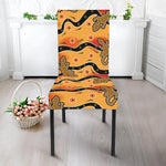 Aboriginal Lizard Pattern Print Dining Chair Slipcover