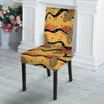 Aboriginal Lizard Pattern Print Dining Chair Slipcover