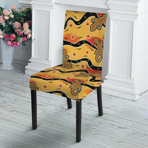 Aboriginal Lizard Pattern Print Dining Chair Slipcover