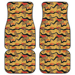 Aboriginal Lizard Pattern Print Front and Back Car Floor Mats