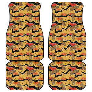 Aboriginal Lizard Pattern Print Front and Back Car Floor Mats